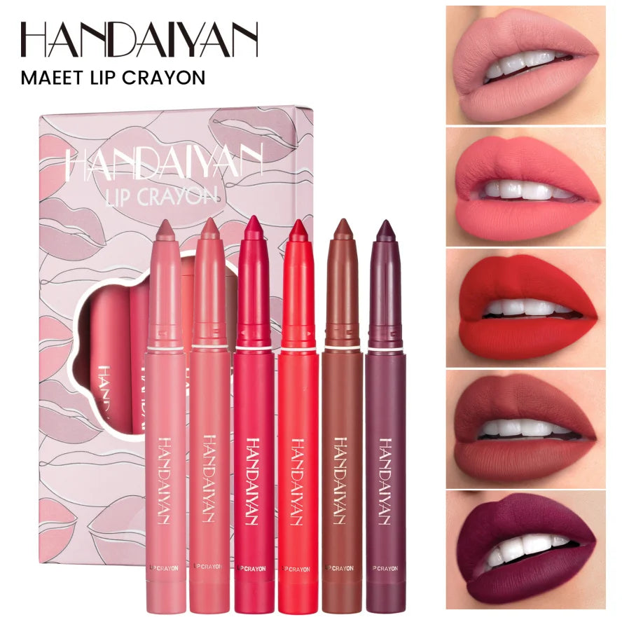 HANDAIYAN - Batom Líquido Matte Longa Duração - Conjunto com 06pcs