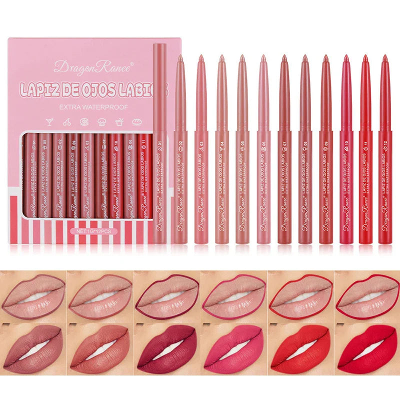 DRAGON RANEE - Delineador Labial 12 Pcs/Set