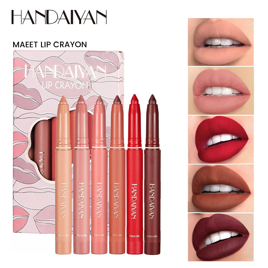 HANDAIYAN - Batom Líquido Matte Longa Duração - Conjunto com 06pcs